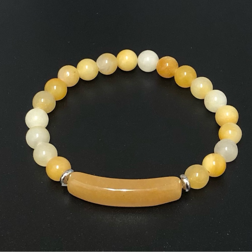 Yellow Topaz Bracelet 8mm beads Stretchable Bracelet